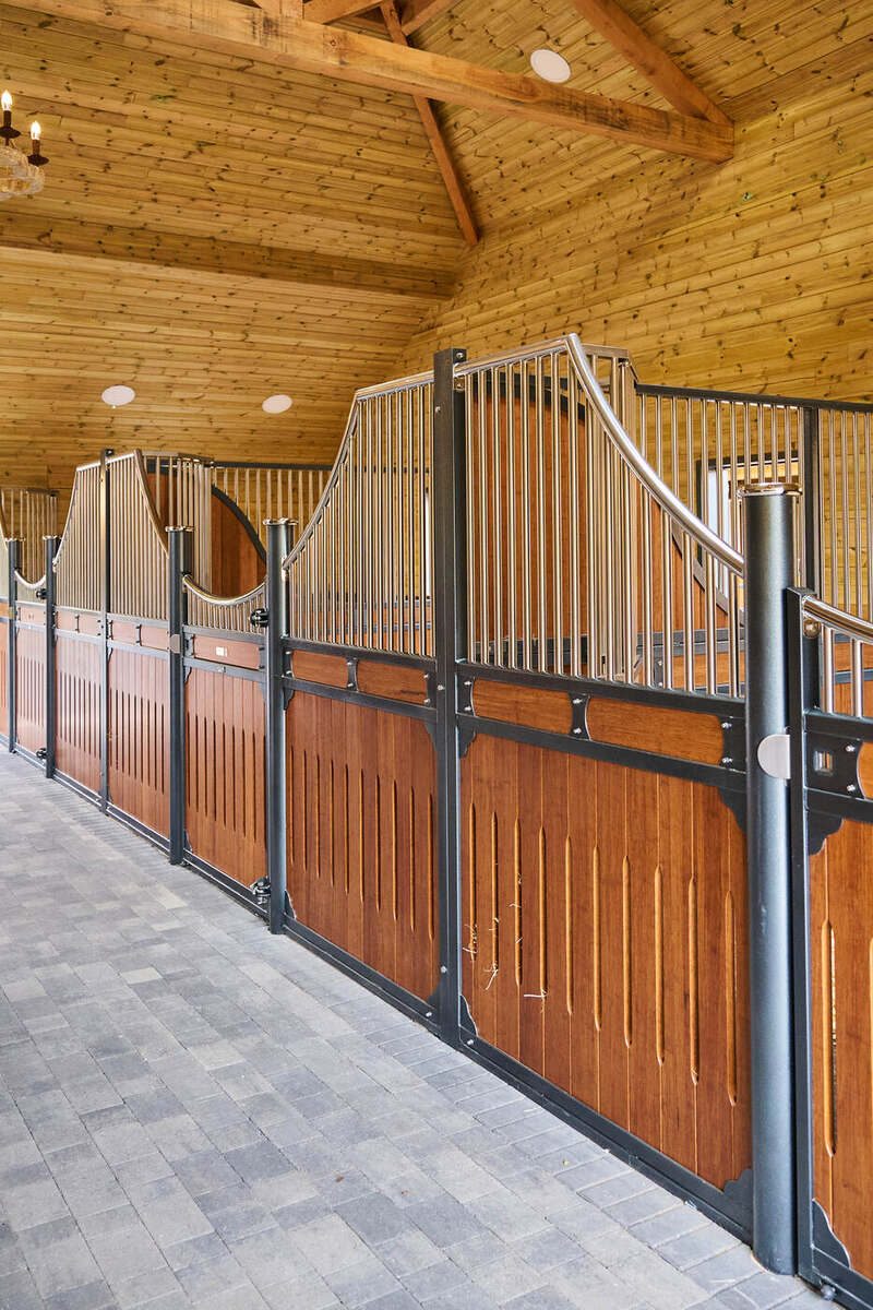 Oak and iron stabling interior